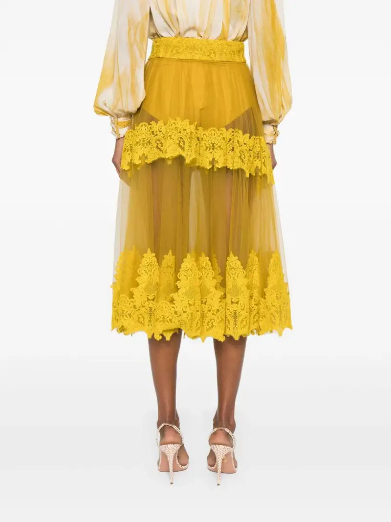 Gonna in tulle con decorazioni in pizzo curry miniatura 3