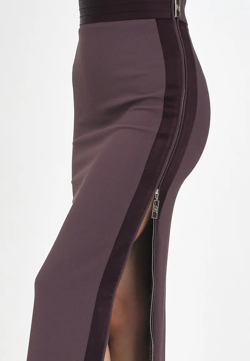 ELISABETTA FRANCHI Gonna lunga bordeuax da donna miniatura 2