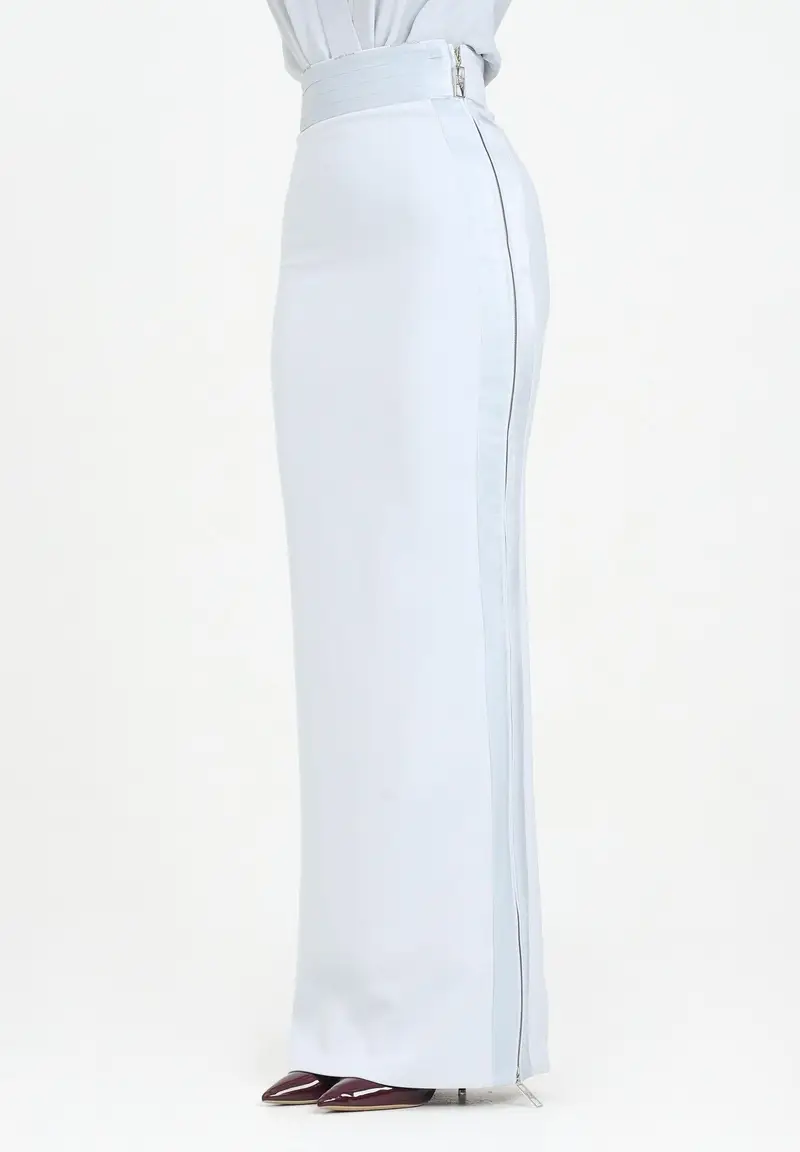 ELISABETTA FRANCHI Gonna lunga celeste da donna