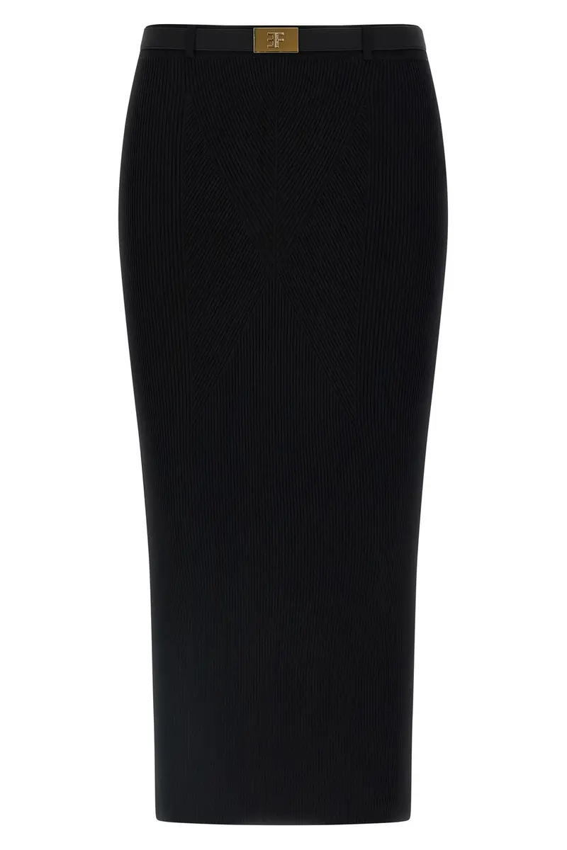 Gonna Maglia A Costine Nero