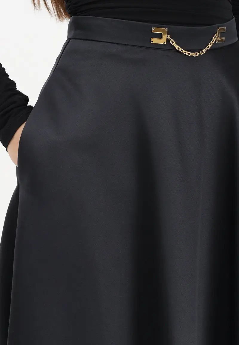 Gonna midi nera da donna miniatura 3