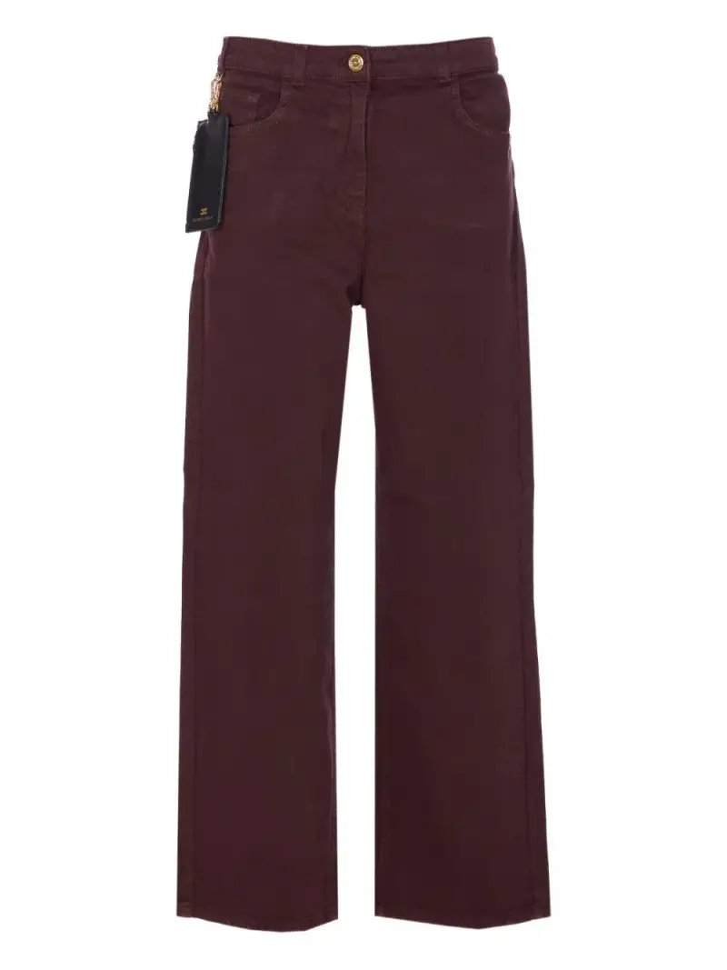 Jeans con Applicazioni e Placca Dorata Merlot