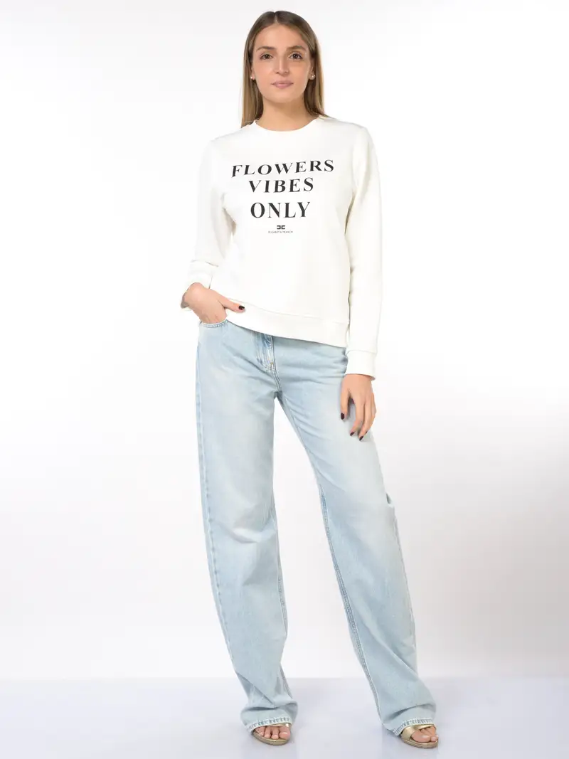 jeans da donna Elisabetta Franchi ampio con effetto delave Blu miniatura 2