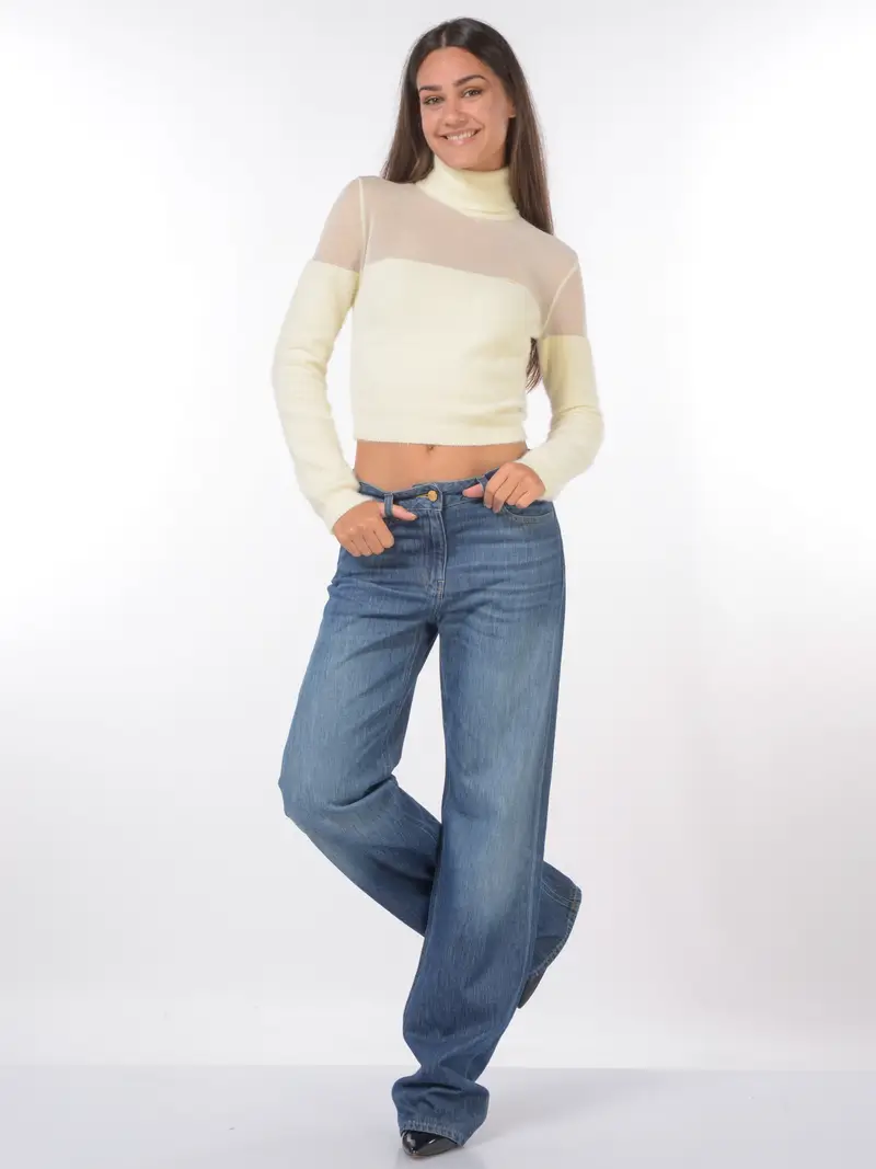 jeans da donna Elisabetta Franchi ampio stone washed Blu miniatura 2