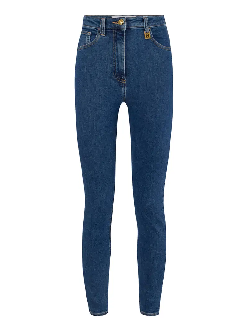 jeans slim elisabetta franchi da donna - denim
