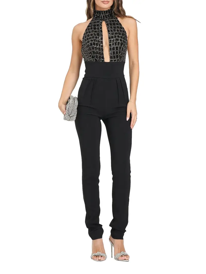 jumpsuit elisabetta franchi da donna - nero