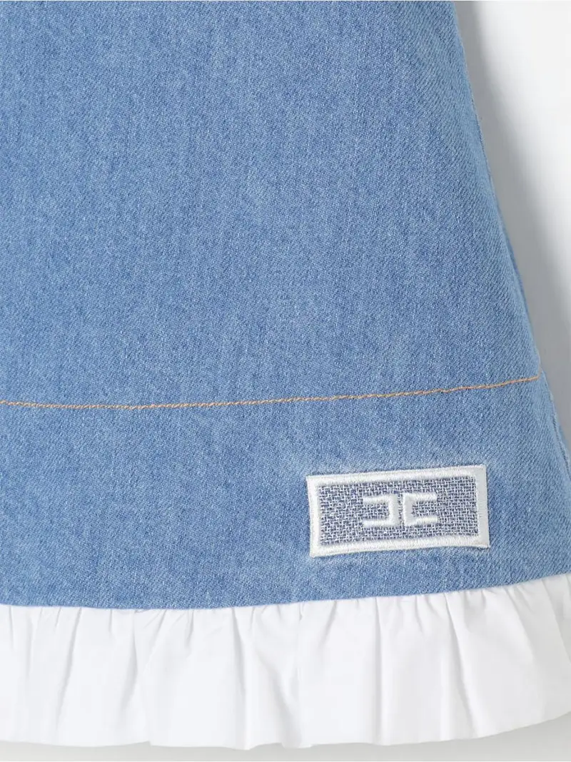 Abito in denim con rouches neonata miniatura 3