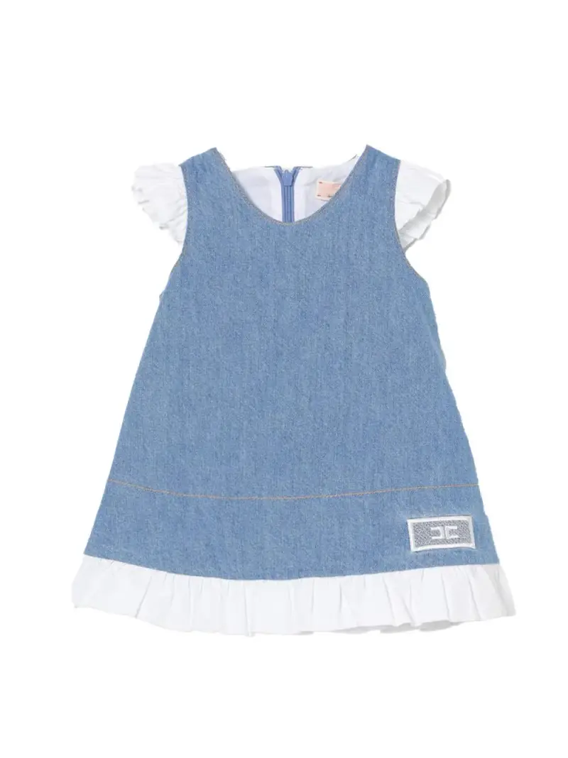 Abito in denim con rouches neonata