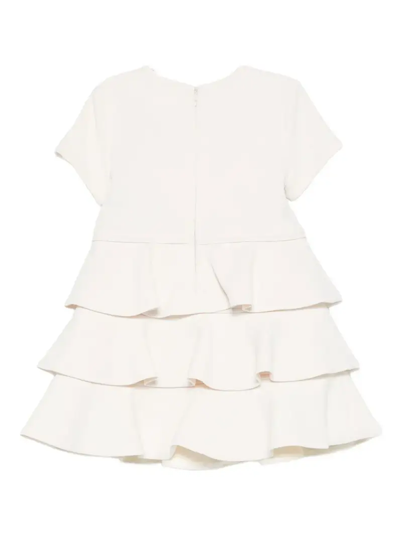 Abito panna arricciato con fiocco miniatura 2