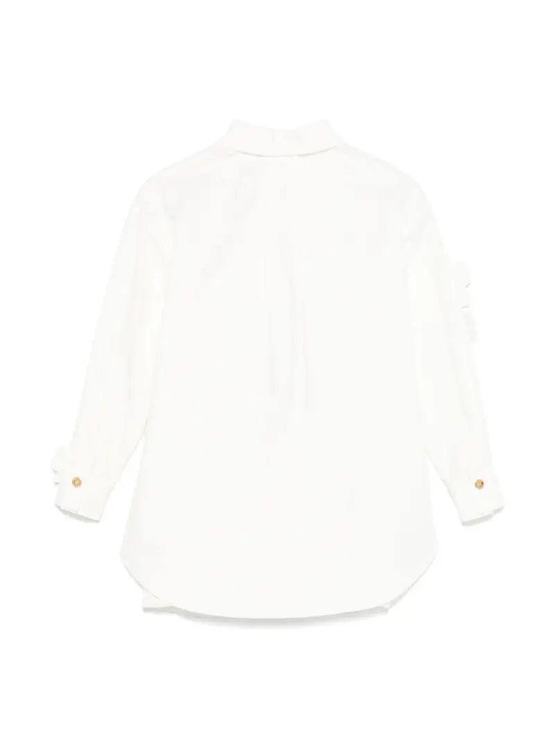 Camicia bianca con applicazioni a fiori Avorio miniatura 2