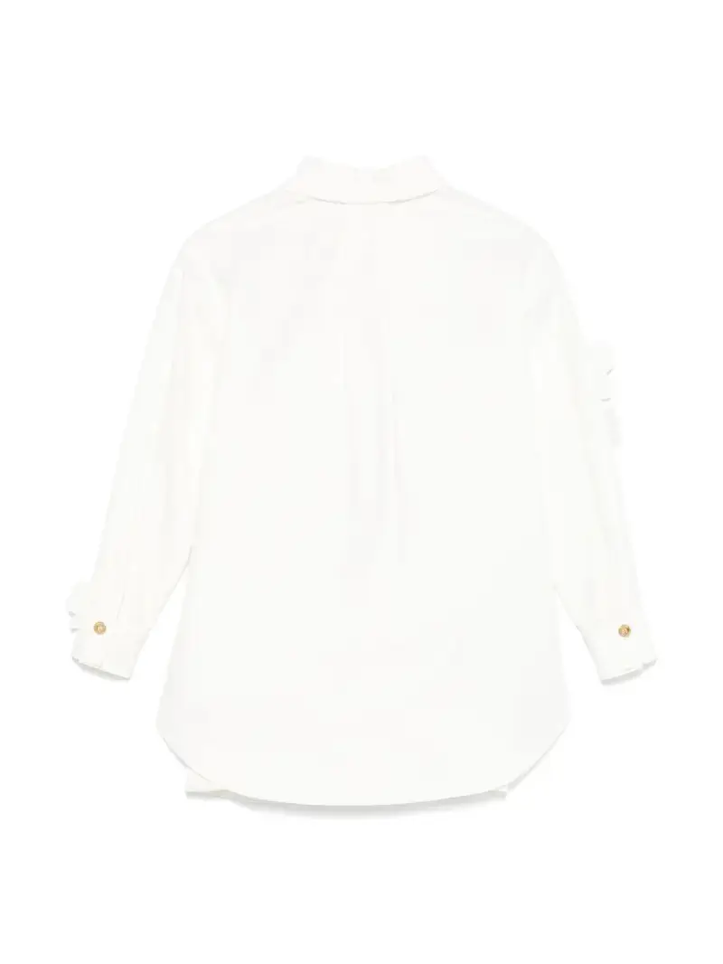Camicia bianca con applicazioni a fiori Avorio miniatura 2