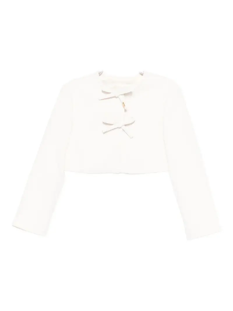 Giacca latte crop con fiocco Milk
