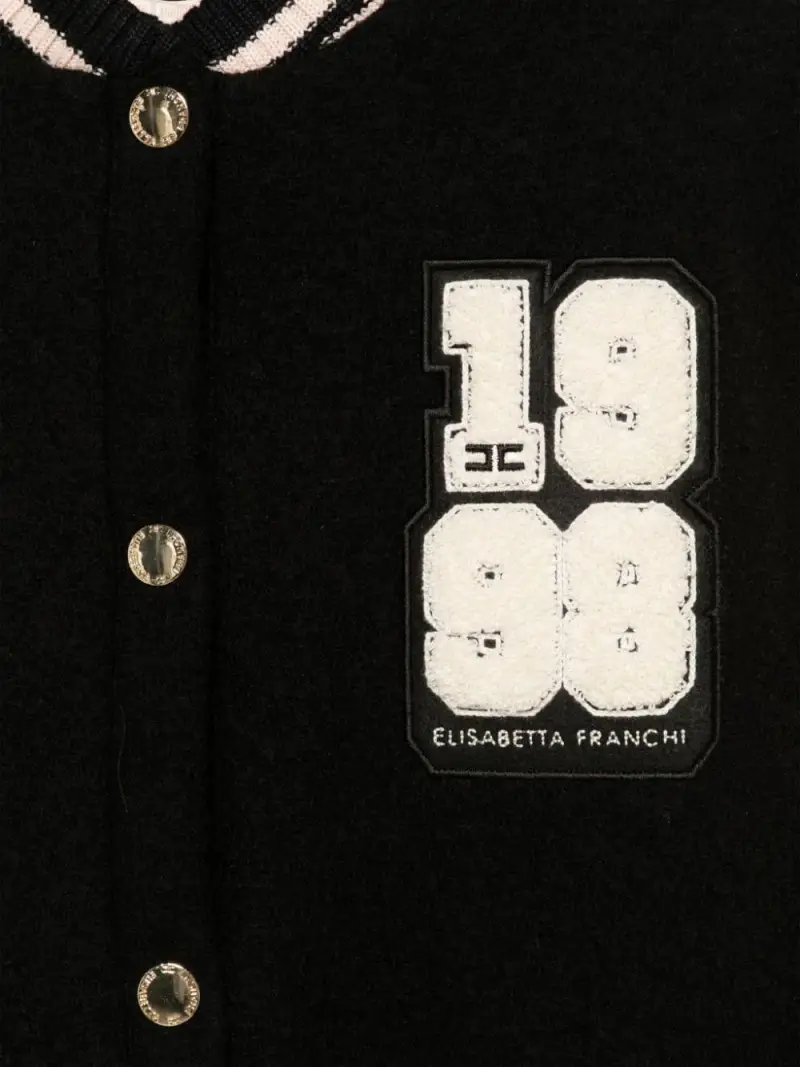 Giubbino stile college nero/burro lana miniatura 3