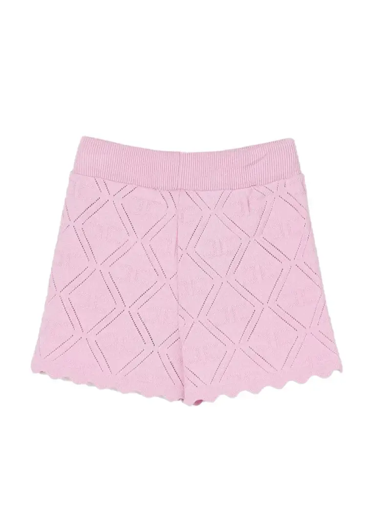 Short in maglia logo all-over rosa miniatura 2
