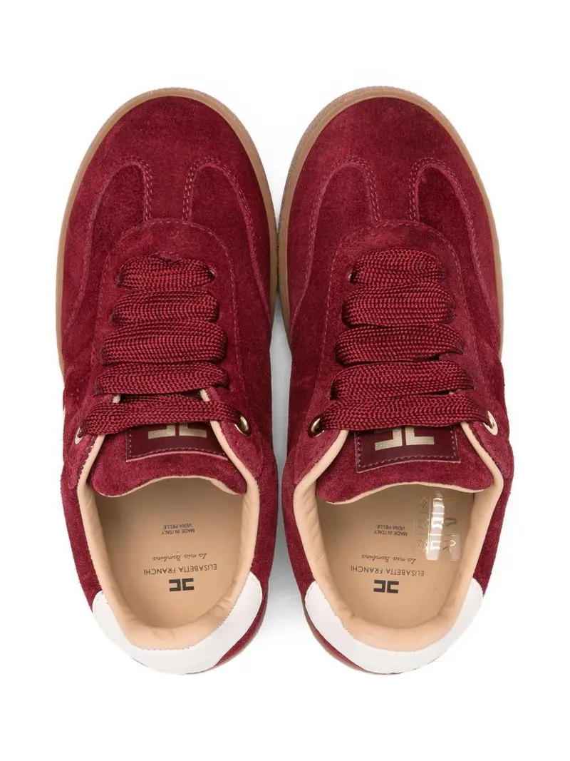 Sneakers in Pelle Scamosciata con Logo Cherry red miniatura 2
