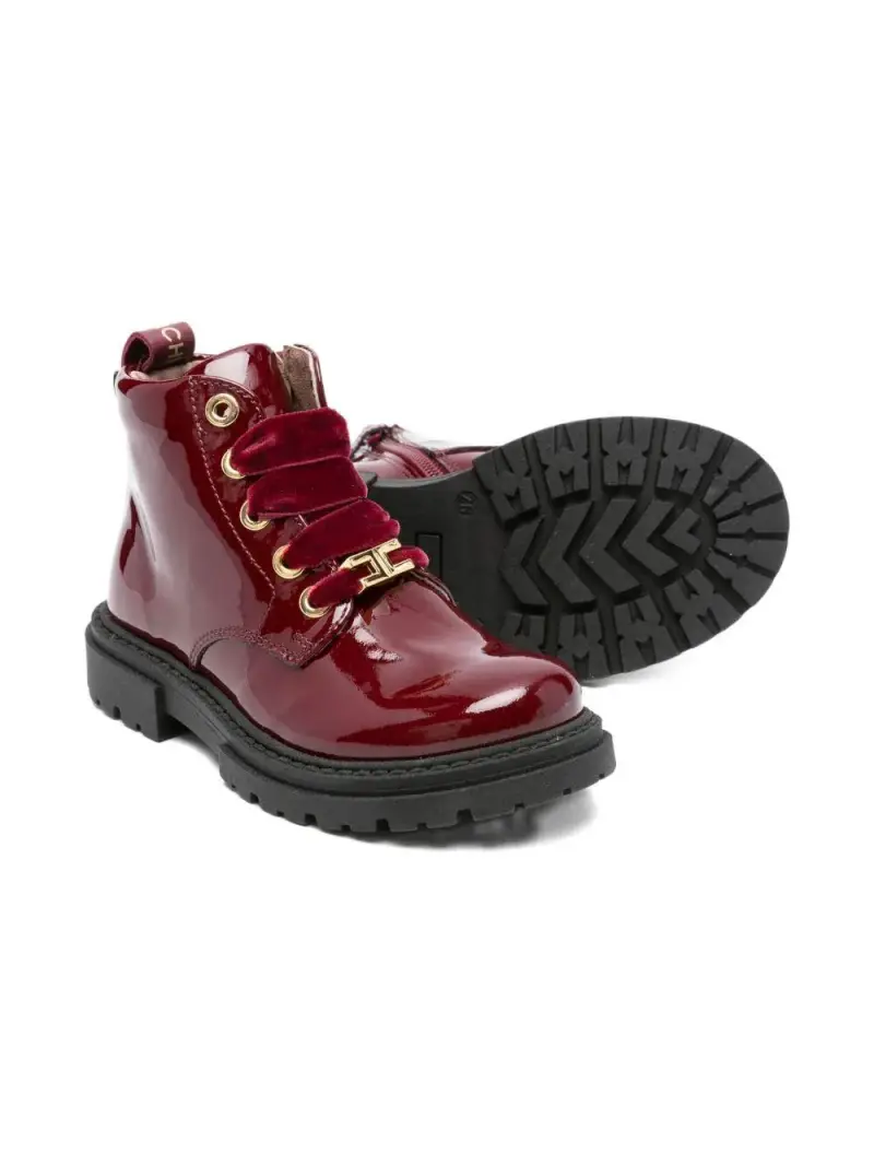 Stivali rosso ciliegia stringati Cherry red miniatura 2