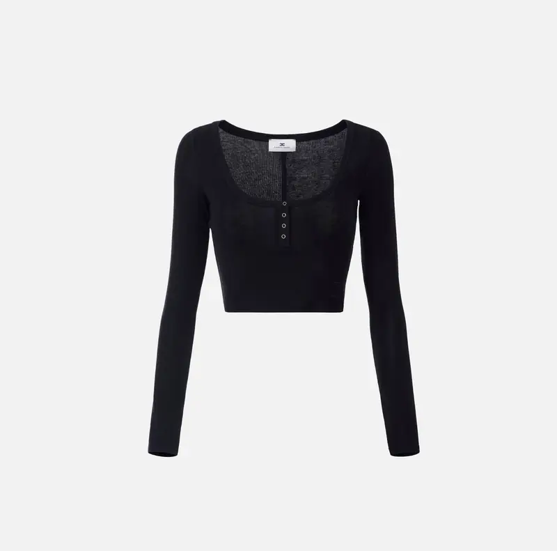 Maglia in jersey leggero con bottoni