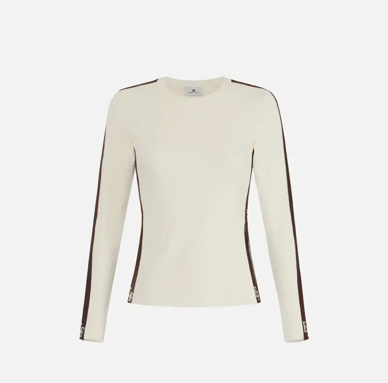 Maglia in viscosa con bande lucide