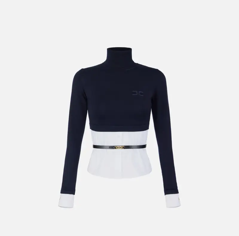 Maglia in viscosa e popeline di cotone