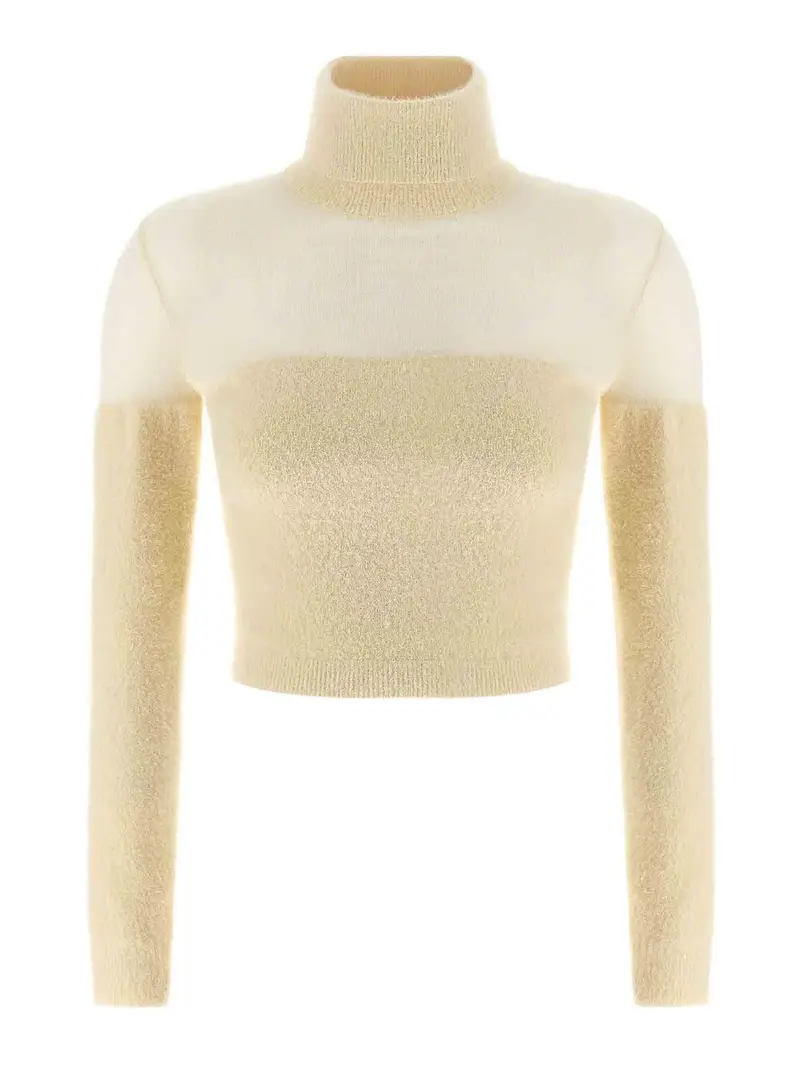 Maglione a dolcevita da insert spazzolato Bianco