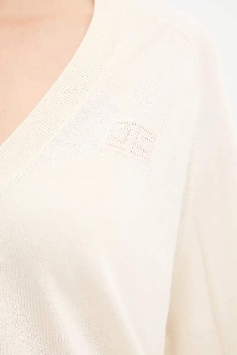 maglione con lana colore beige MK34S57E2 miniatura 5