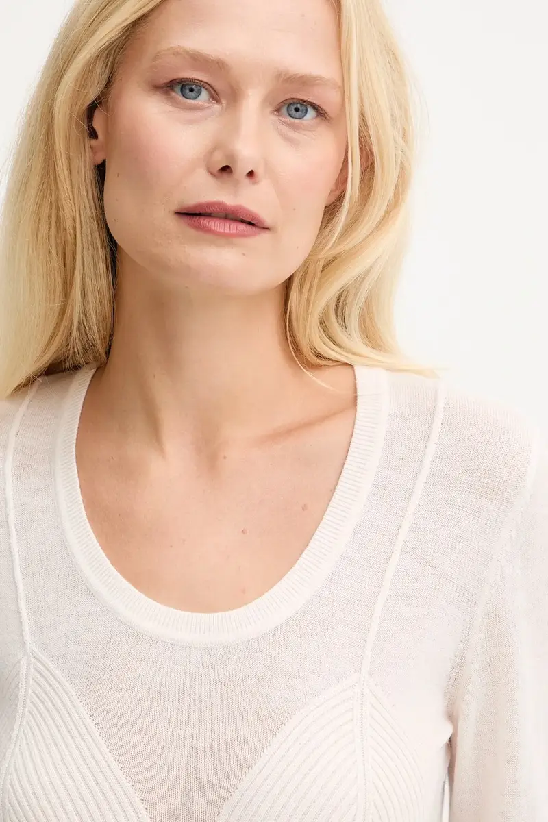 maglione con lana colore beige MK35S57E2 miniatura 4