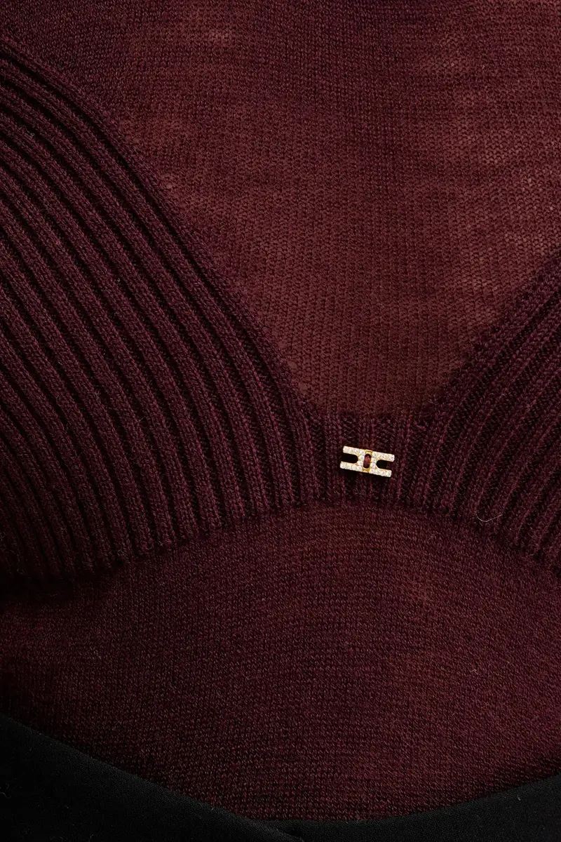 maglione con lana colore granata MK35S57E2 miniatura 5