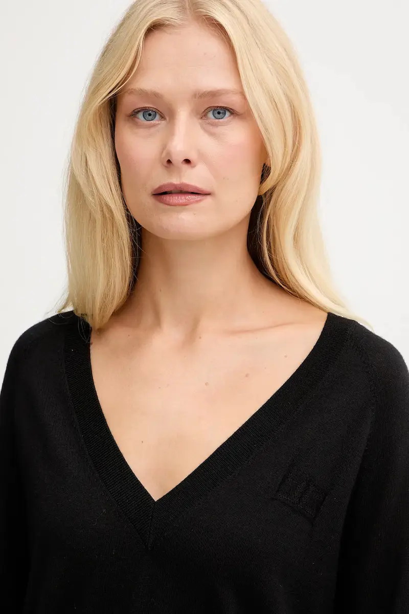 maglione con lana colore nero MK34S57E2 miniatura 4