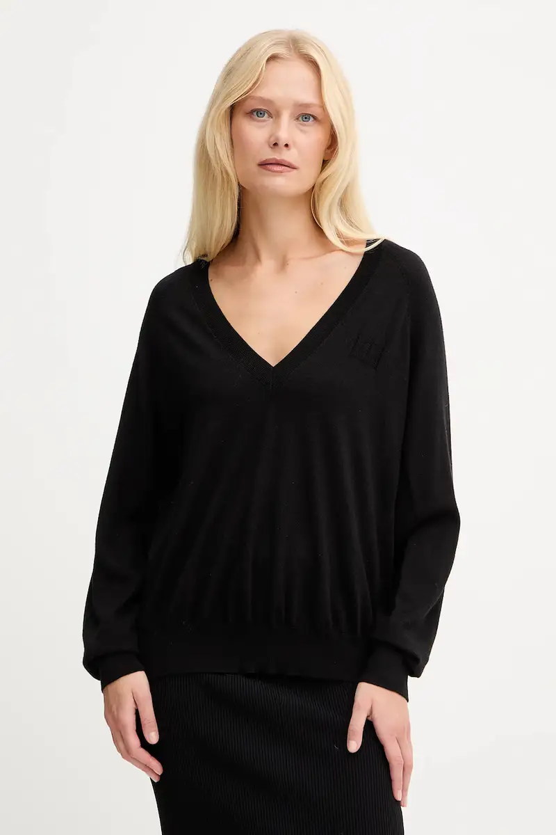 maglione con lana colore nero MK34S57E2