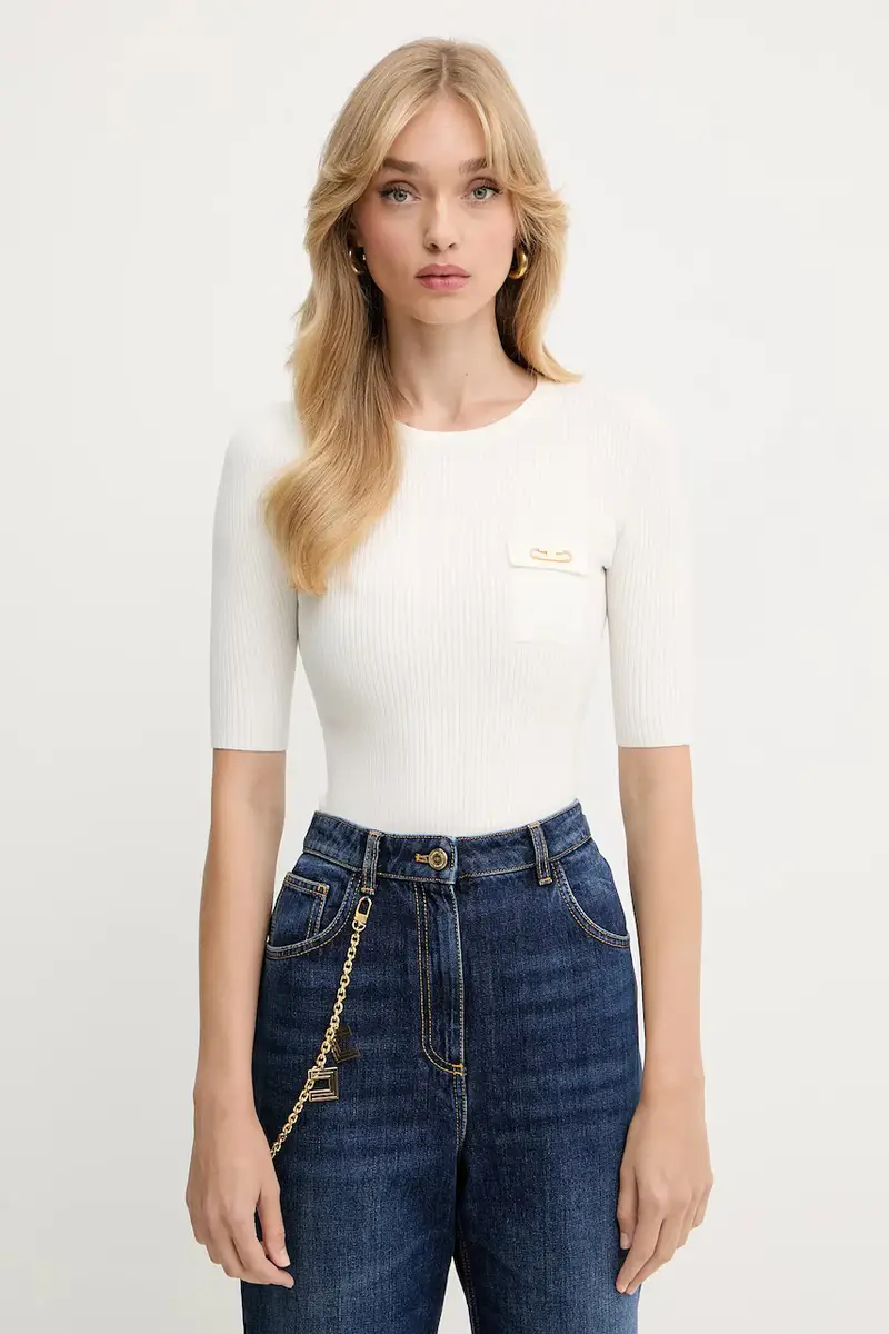 maglione con seta Beige