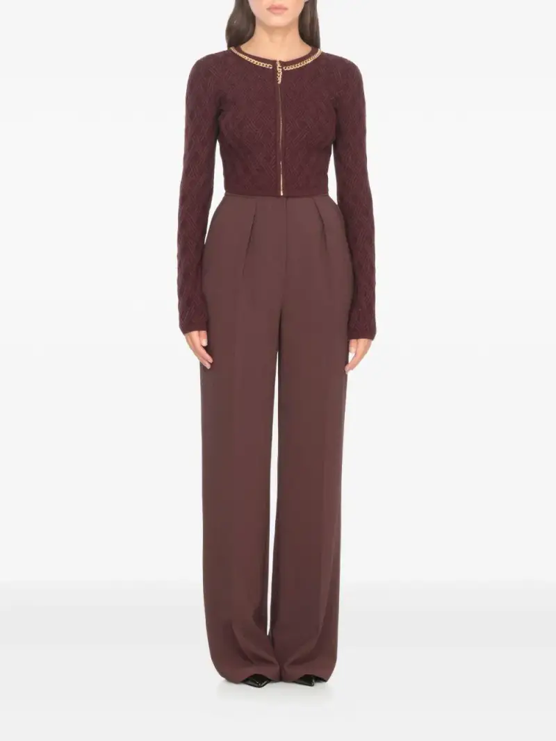 Maglione Crop con Zip Frontale Merlot miniatura 2