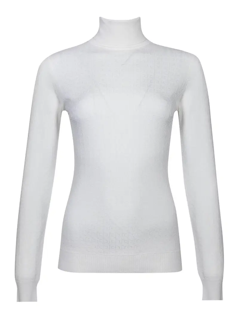 Maglione di lana jacquard con logo Bianco