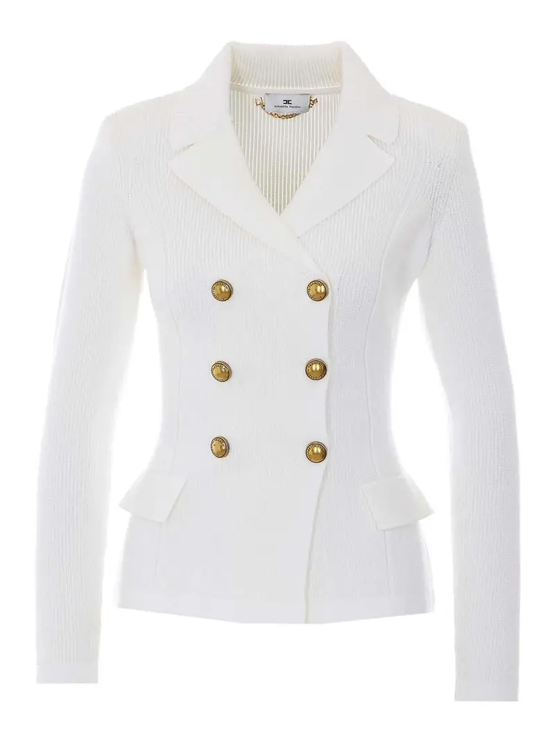 Maglione lavorato a maglia bianco