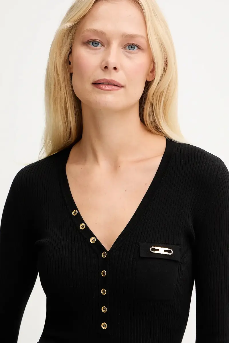 maglione misto seta Nero miniatura 4