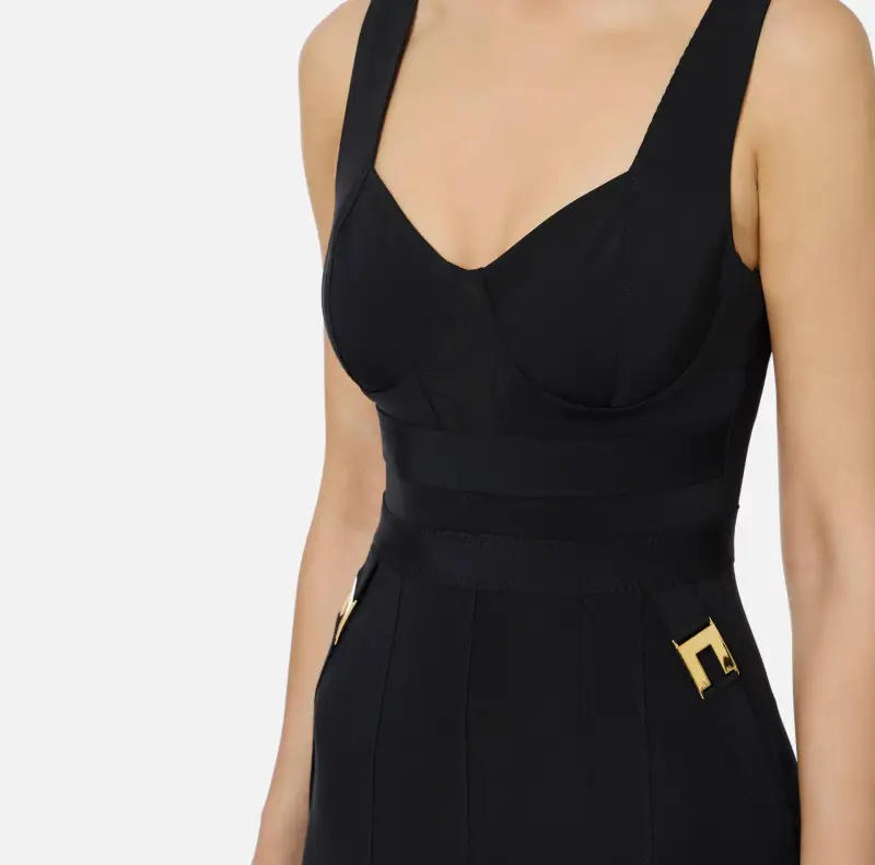 midi dress elisabetta franchi NERO miniatura 3