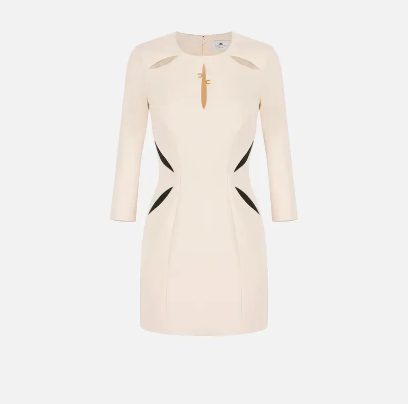 Mini abito in crêpe leggero con cut-out bicolore