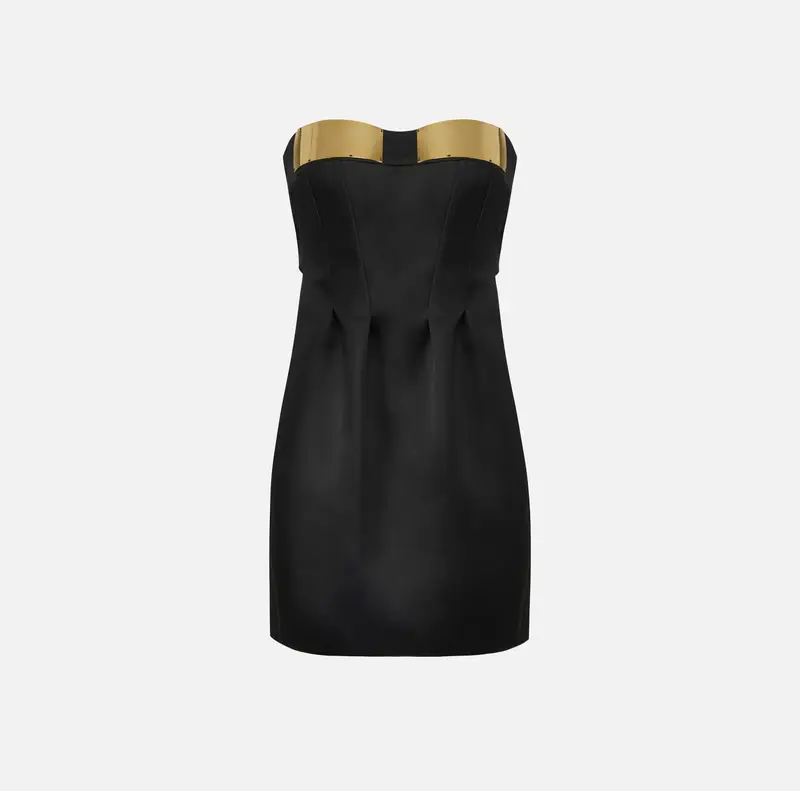 Mini abito in duchesse con coppe gioiello
