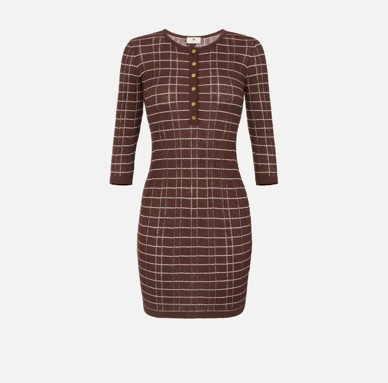 Mini abito in filato di cotone a righe