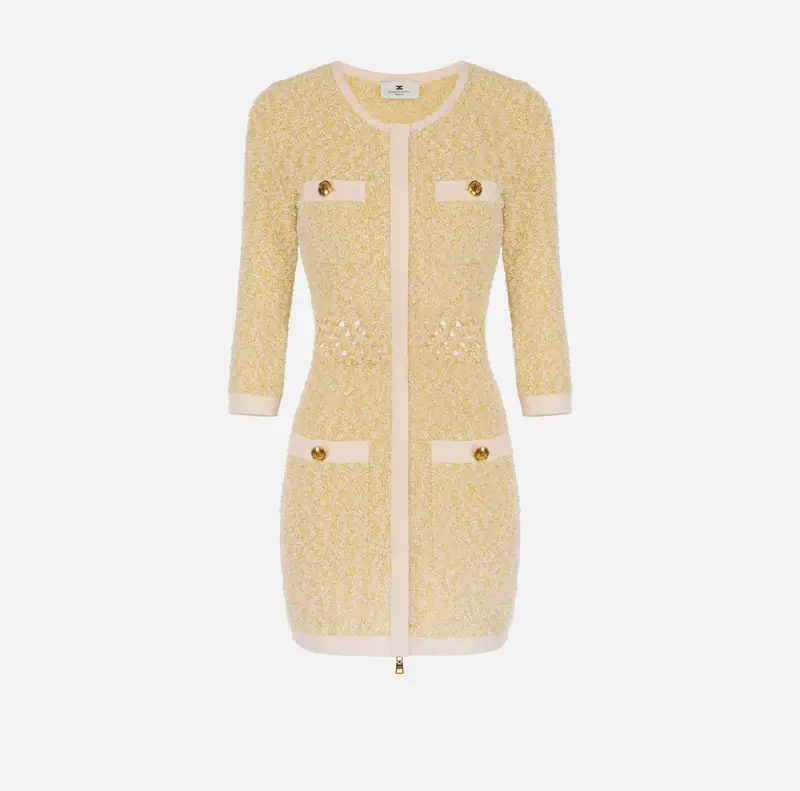 Mini abito in maglia bouclé