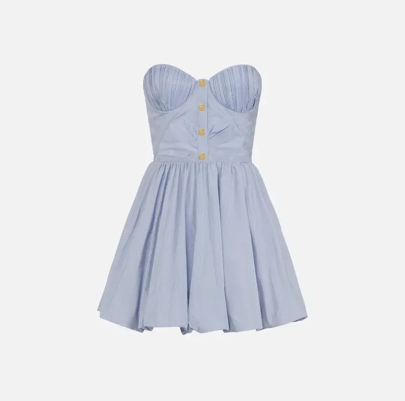 Mini abito in taffettà di nylon a righe