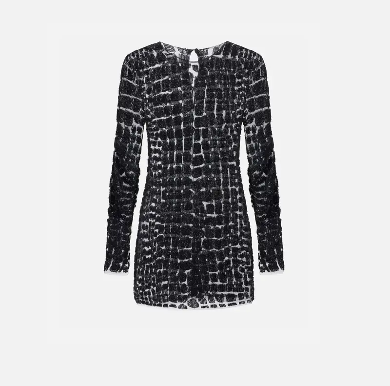 Mini abito in tulle con ricami cocco