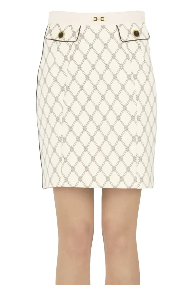 Mini gonna stampata con loghi Crema