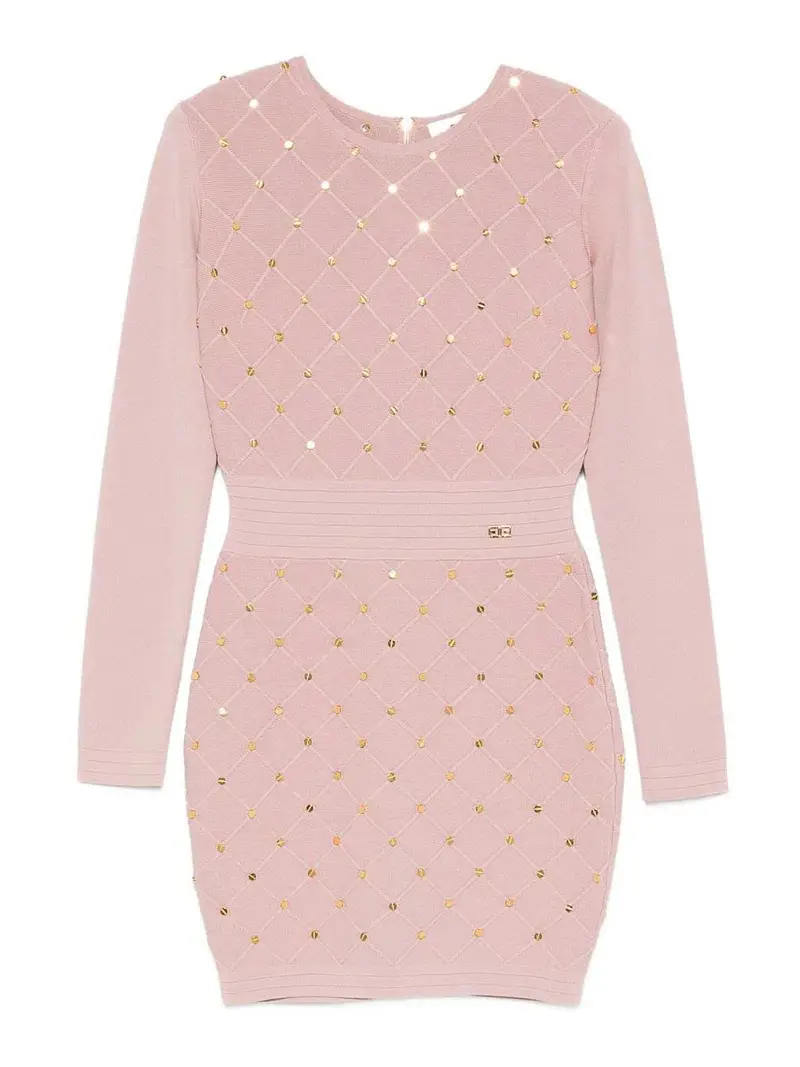 Mini Vestito A Maniche Lunghe Color Carne E Neutri