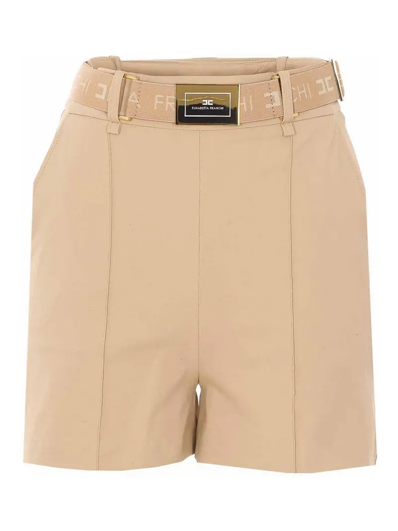 Pantaloncini con logo Beige
