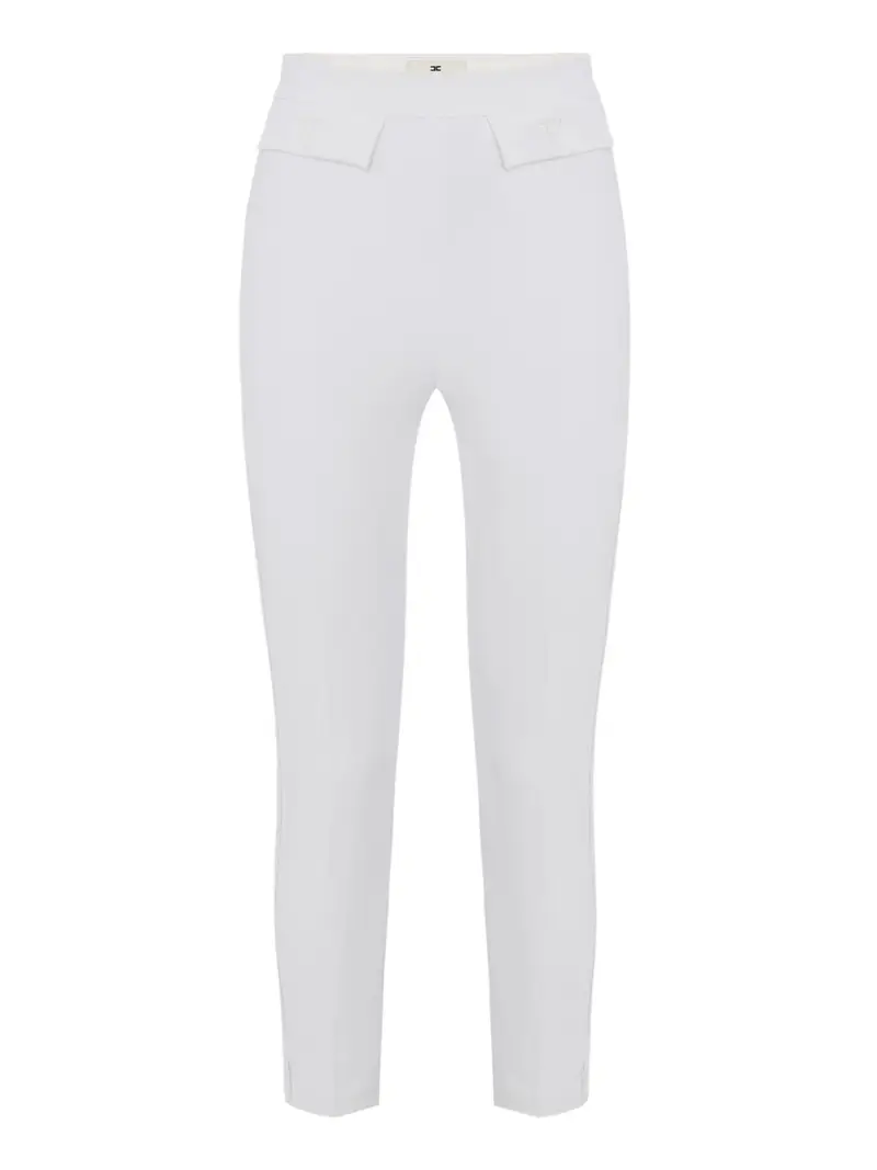 pantalone capri elisabetta franchi da donna - avorio