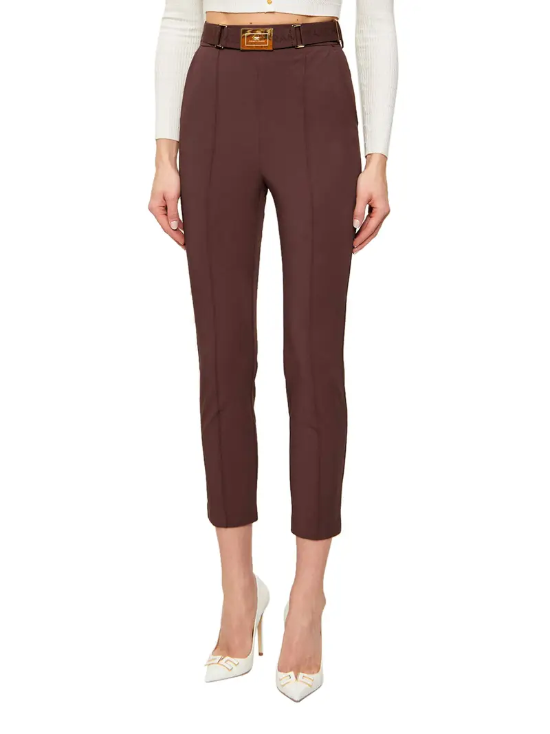 pantalone capri elisabetta franchi da donna - cacao Marrone