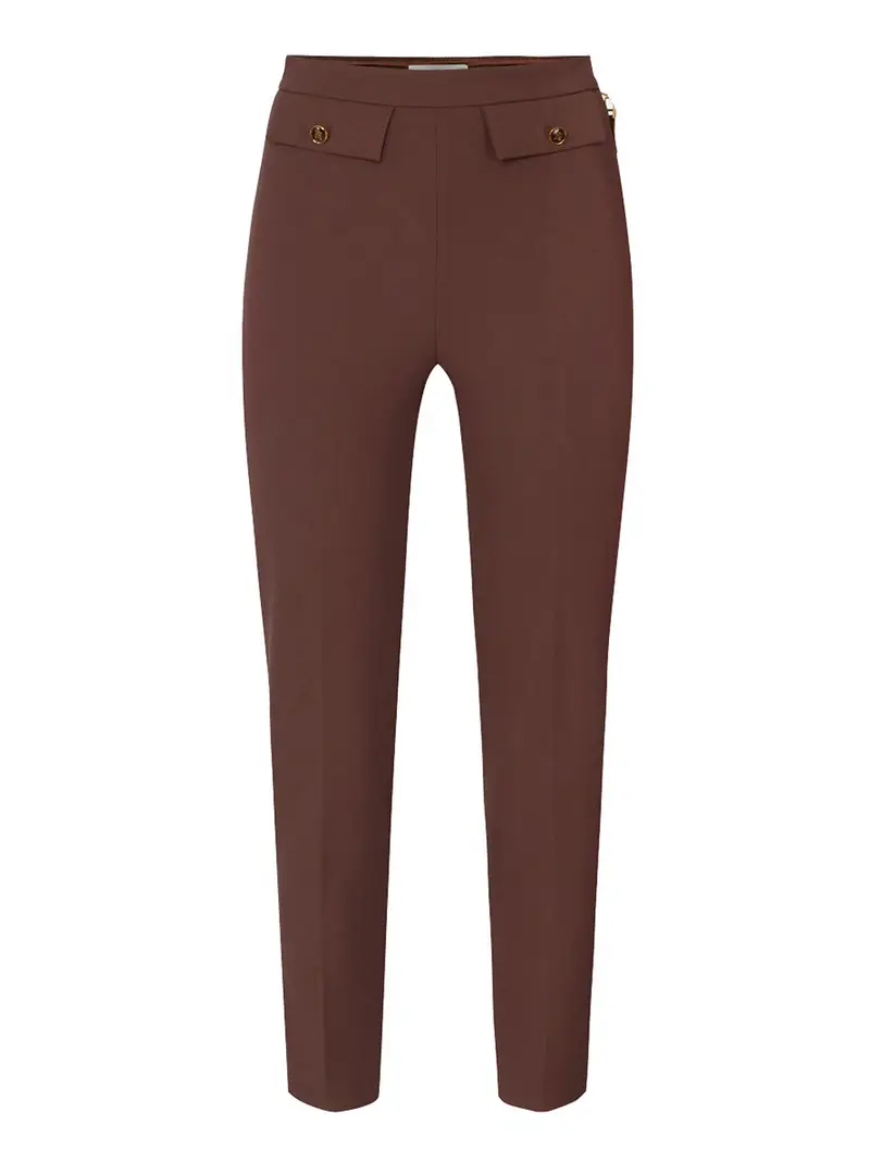 pantalone capri elisabetta franchi da donna - coffee Marrone