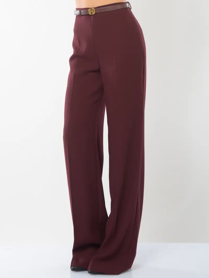 pantalone da donna Elisabetta Franchi ampio con cintura Rosso