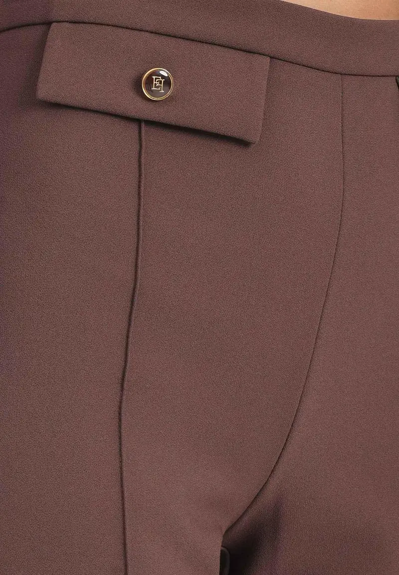 ELISABETTA FRANCHI Pantalone elegante marrone da donna miniatura 2