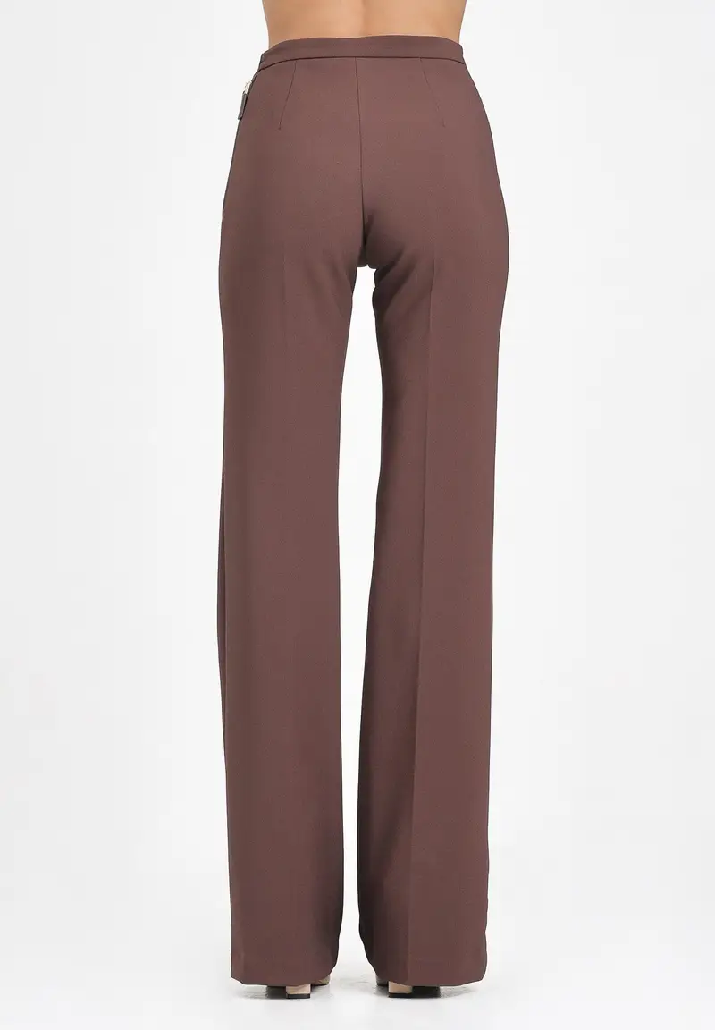 ELISABETTA FRANCHI Pantalone elegante marrone da donna miniatura 3